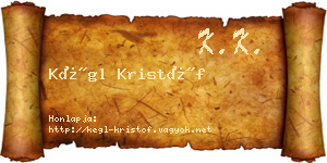 Kégl Kristóf névjegykártya
