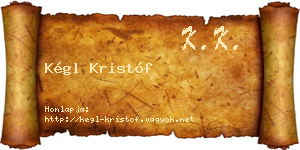 Kégl Kristóf névjegykártya