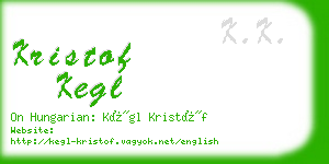 kristof kegl business card